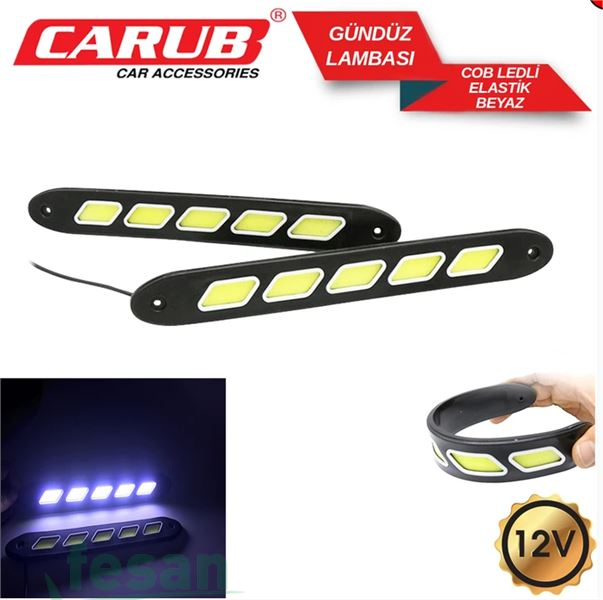 4323002 12V GÜNDÜZ FARI COB LEDLİ ELASTİK BEYAZ