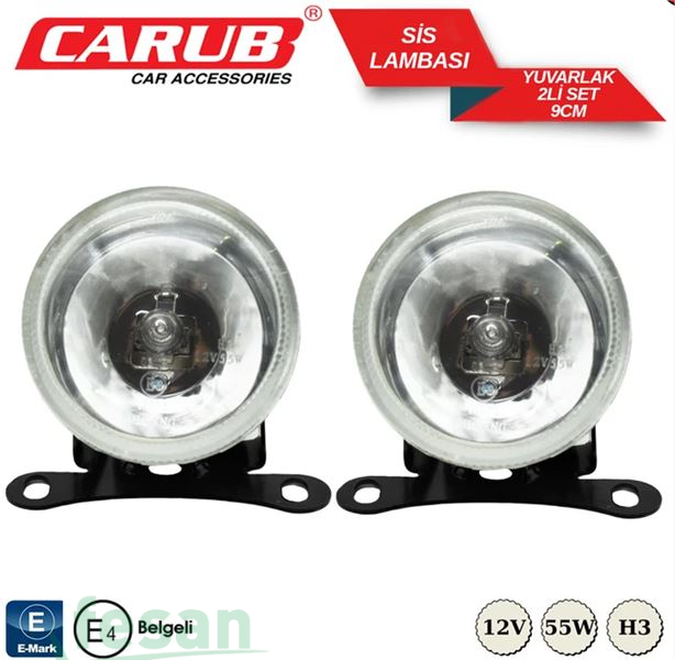 3031301 12V SİS LAMBASI YUVARLAK BEYAZ 9CM EMARK BELGELİ