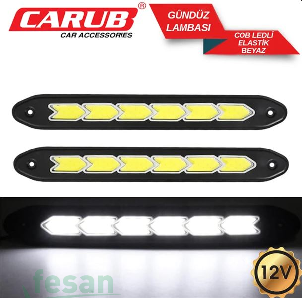 4323001 12V GÜNDÜZ FARI COB LEDLİ ELASTİK BEYAZ