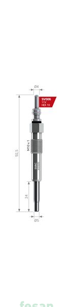 SVAC SV006  375  11V ISITMA BUJİSİ RENAULT MEGANE CLİO EUROCELL 5804 SV037 0100226375 SV006 GX82 BERU 375