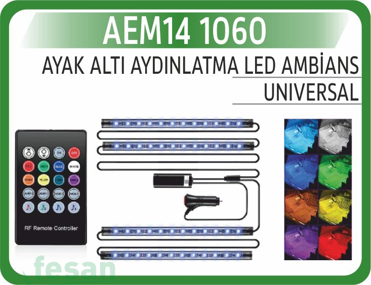 14 1060 12V LED LAMBA AYAK ALTI ÜNİVERSAL KUMANDALI