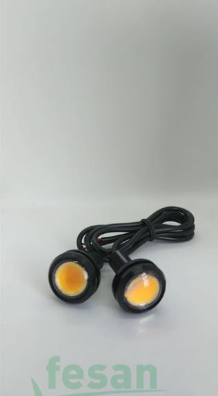 L1075-S 12V GÜNDÜZ FARI KARTAL GÖZÜ SARI 22MM