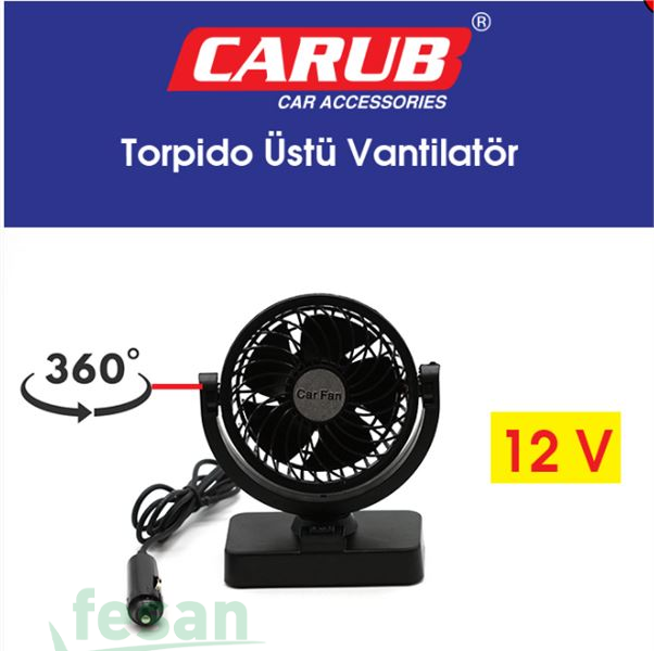 6400608 12V VANTİLATÖR TORPİDO ÜSTÜ TEKLİ FAN AYARLI