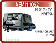 11 1052 KAMERA ÖN ARKA PARK SENSÖRÜ DVR EKRAN 4.3''