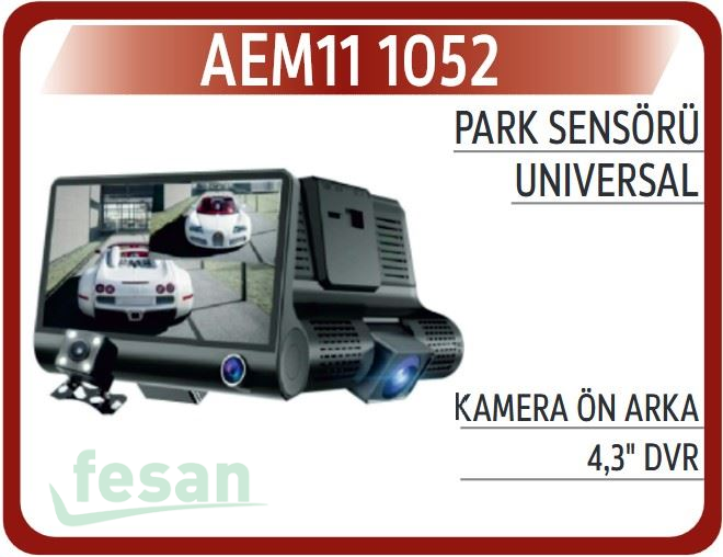 11 1052 KAMERA ÖN ARKA PARK SENSÖRÜ DVR EKRAN 4.3''