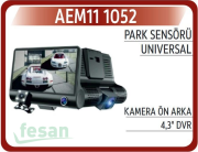 11 1052 KAMERA ÖN ARKA PARK SENSÖRÜ DVR EKRAN 4.3''