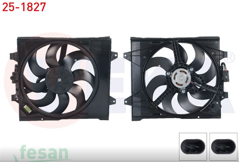 25-1827 12V FAN MOTORU FİAT 500 1.3 MULTİJET 2009 500C 2008-2012 FORD KA 2008 DAVLUMBAZLI TEKLİ FAN REZİSTANSLI