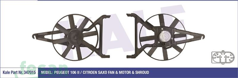 347015 12V FAN MOTORU PEUGEOT 106 II CİTROEN SAXO KLİMASIZ DAVLUMBAZLI