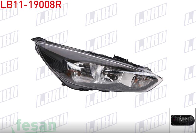 LB11-19008R FAR FORD FOCUS SAĞ SİYAH 2015> MOTORLU