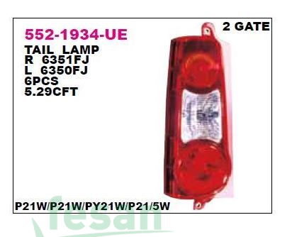 552-1934L-UE STOP LAMBASI CITROEN BERLINGO SOL PEUGEOT PARTNER 2008 2011 ÇİFT KAPI