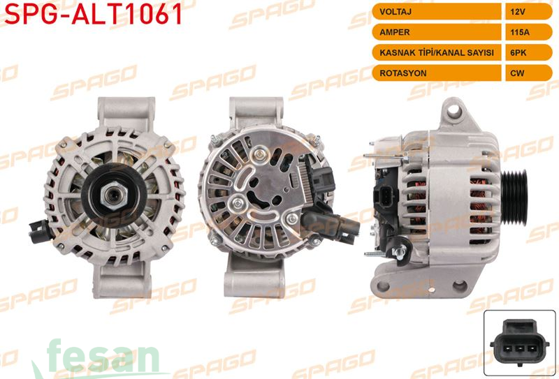ALT1061 12V ŞARJ DİNAMOSU FORD MONDEO III 2000 TCDİ 90AHM