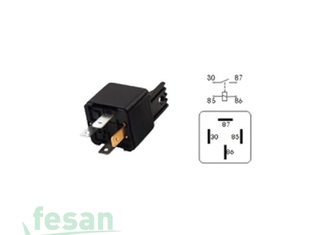 VB 1013 12V RÖLE MİNİ 4 FİŞLİ 40AHM SİYAH SAPLI