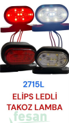2715LKB TAKOZ LAMBA ELİPS 12LEDLİ KIRMIZI BEYAZ