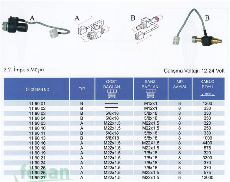 ÖLÇÜSAN 119005 İMPLUS MÜŞÜRÜ MERCEDES KAMYON DODGE