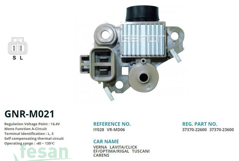 GENON GNR M021 MANDO 12V KONJEKTÖR HYUNDAI ELENTRA SONATO 90AHM 2FİŞLİ