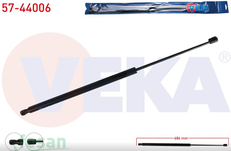 57-44006 AMORTİSÖR BAGAJ VW TRANSPORTER IV 1990-2003 686MM/710N