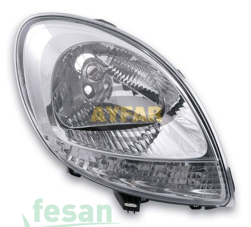 AYFAR 202250 FAR RENAULT KANGOO 2008-2009 SAĞ MOTORLU SİYAH ÇERÇEVELİ ŞEFFAF SİNYAL