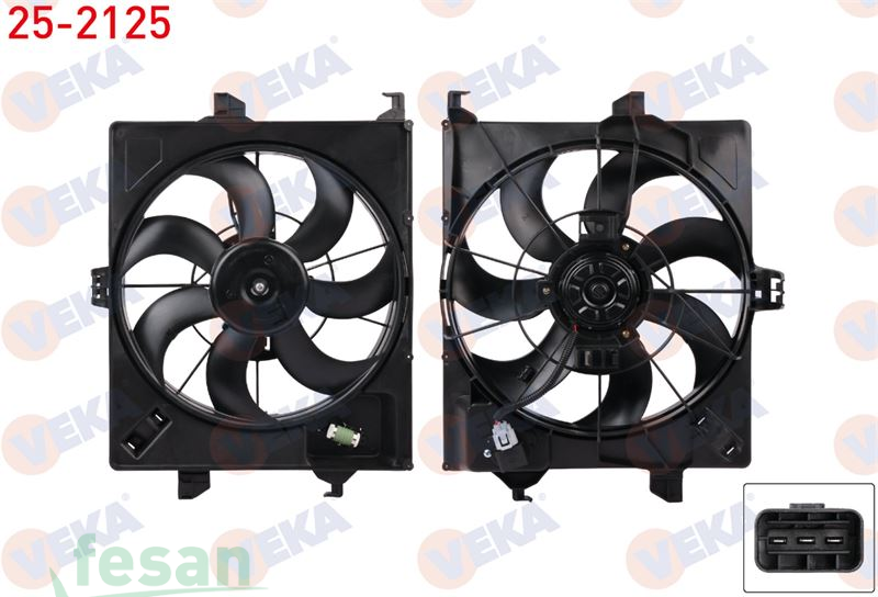 25-2125 FAN MOTORU HYUNDAI ACCENT BLUE 1.6CRDI 2012> SU RADYATÖRÜ DAVLUMBAZLI REZİSTANSLI