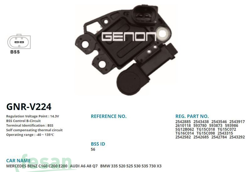 GENON GNR V224 VALEO 12V KONJEKTÖR MERCEDES C180 C200-E200-CLK200 BMW 520-525-530-730-X3 AUDİ A6 (BSS)