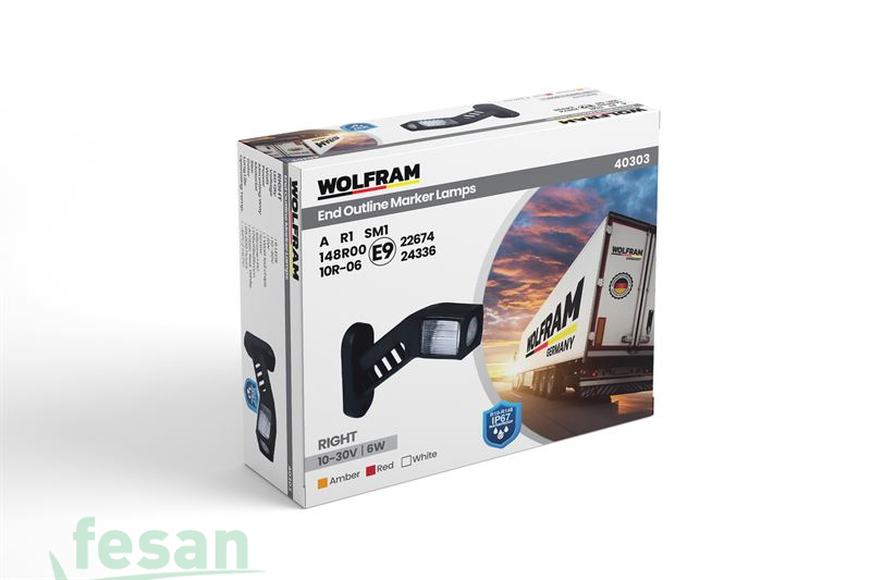 WOLFRAM 40303 10V/30V BOYNUZ LAMBA DESENLİ ORTA SAĞ 6W E BELGELİ