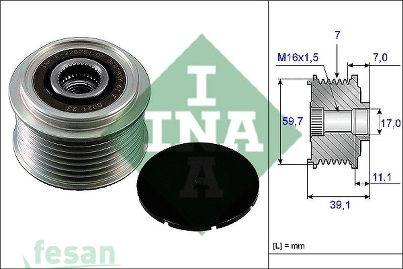 İNA 535005310 ŞARJ KASNAK RULMANLI NİSSAN TERRANO FOM991192 F237101.02 VALEO 588079 WAİ 24-81109