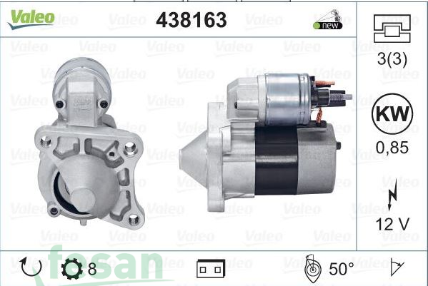 VALEO 438163 12V MARŞ MOTORU RENAULT MEGANE I II CLIO I 8DİŞ