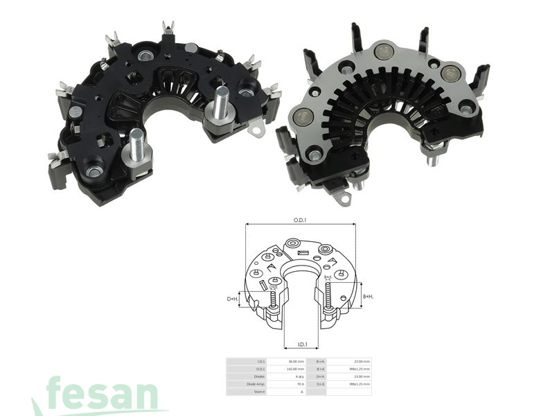 URC-PRS-3937 PROSTALİTE DİOT TABLASI IVECO EUROCA IVECO EUROCARGO / TEMSA OTOBUS 24V ALTERNATÖR 120AHM (UWA-3937 - ASR-A9900)