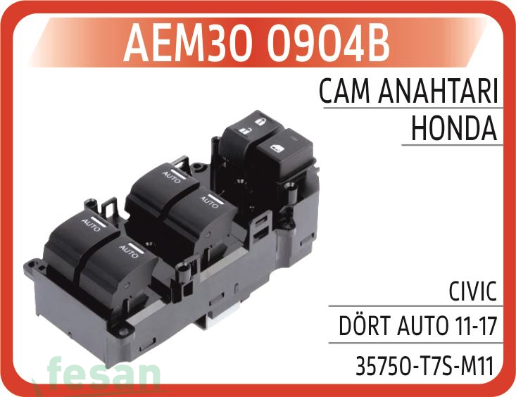 AN904B ANAHTAR CAM İND/KAL HONDA CİVİC L 2011-2017 DÖRT AUTOLU