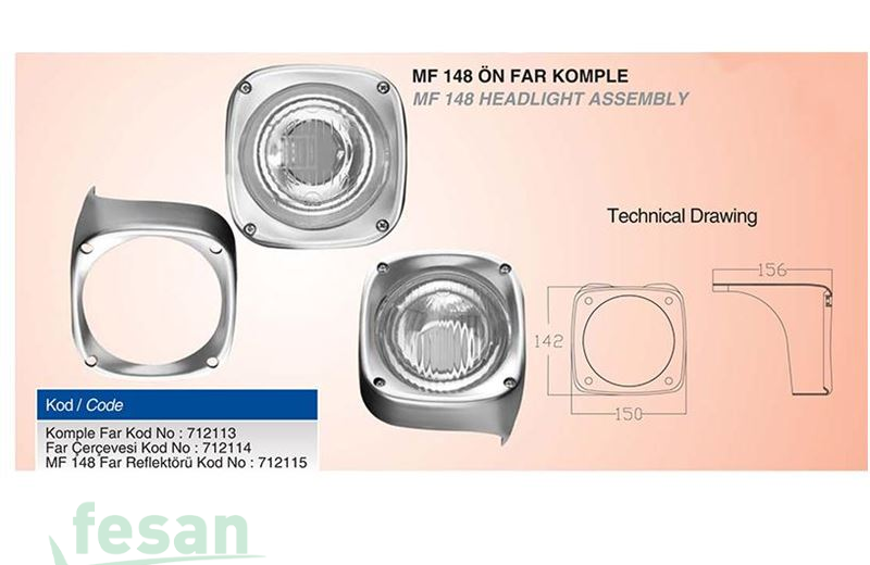 712114L FAR ÇERÇEVESİ MASSEY 148 SOL