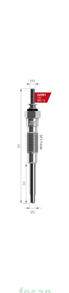 SVAC SV091  311  12V ISITMA BUJİSİ TOYOTA HİACE HİLUX 2.4 2.5 2.8 EUROCELL 5304 WEGA PT 144 SV091 BERU 311