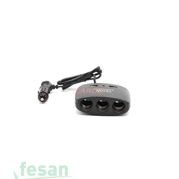 1702103 ÇAKMAK SOKET Tİ KABLOL 3 LÜ 2 USB Lİ