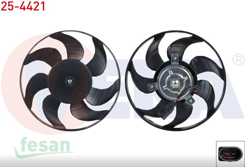 25-4421 12V FAN MOTORU VW CADDY III 2004 VW GOLF V JETTA PASSAT TOURAN AUDİ A3 TT 290MM KÜÇÜK MOTOR