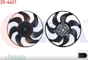 25-4421 12V FAN MOTORU VW CADDY III 2004 VW GOLF V JETTA PASSAT TOURAN AUDİ A3 TT 290MM KÜÇÜK MOTOR