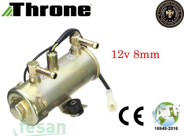 60201208 12V BENZİN POMPASI ÜNİVERSAL JENERATÖR İŞ MAKİNASİ AKTARIM POMPA 8MM 4-5BAR 90-100L/H