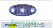 OND3108L 12-24V ÇAKAR LAMBA MİNİ MAVİ CAM MAVİ ÇAKAR 4LEDLİ