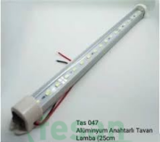 TAS 047B-12 12V TAVAN LAMBA ANAHTARLI 25CM ALÜMİNYUM BEYAZ