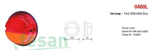 01005 STOP LAMBASI FORD 3000 5000 TRAKTÖR EM YUVARLAK S-K 0460L