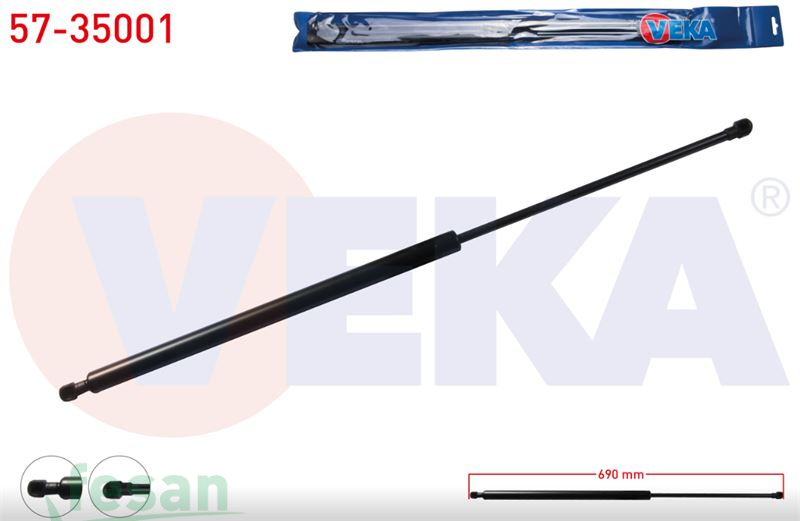 57-35001 AMORTİSÖR BAGAJ RENAULT KANGOO 1998-2008 690MM/630N