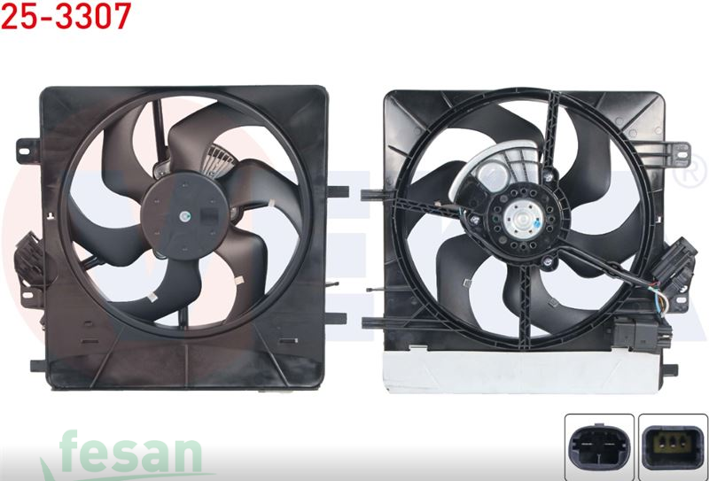 25-3307 12V FAN MOTORU CITROEN C2 C3 II C3 P-1007 6KANAT ÇİFT DEVRELİ MOTOR PLURIEL