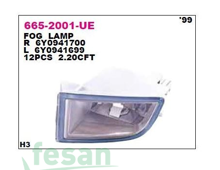 665-2001L-UE SİS LAMBASI SKODA FABİA 1999-2006 SOL