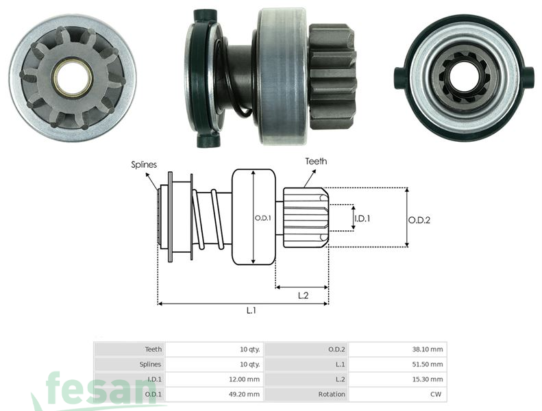 UMD 5905 BOSCH MARŞ DİŞLİSİ TOYOTA COROLLA AVENSİS VERSO 2.0 D-4D 10DİŞ