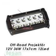 4203269 9-30V OFF ROAD 36W 17×7CM 12LED ÇİFT SIRA