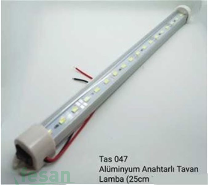 TAS 047B-24 24V TAVAN LAMBA ANAHTARLI 25CM ALÜMİNYUM BEYAZ