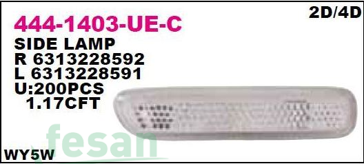 444-1403R-UE-C ÇAMURLUK SİNYAL LAMBASI BMW 3SERİ R E46 1998 BEYAZ