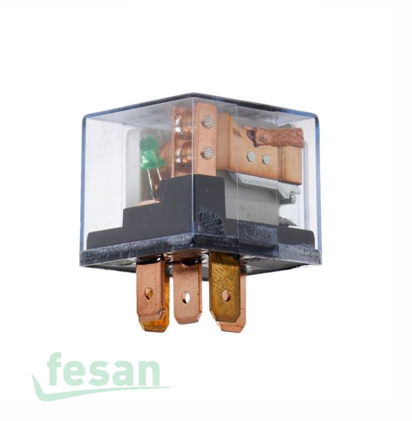 15 1012 12V RÖLE MİNİ 5 FİŞLİ LEDLİ 30-40A LPG ARA SAPLI ŞEFFAF