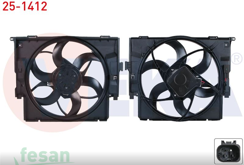 25-1412 12V FAN MOTORU BMW 3SERİ F30 3.16 3.18 3 3.20D XDRİVE 3.20İ 3.28İ A-T 11-1 SERİ F20 F21 1.16İ 1.18İ F22 F87 220 D A-T 13- 400W TEKLİ