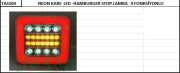 TAS 104 12-24V STOP LAMBASI NEON LED KARE 4FONKSİYONLU HAMBURGER 22LED