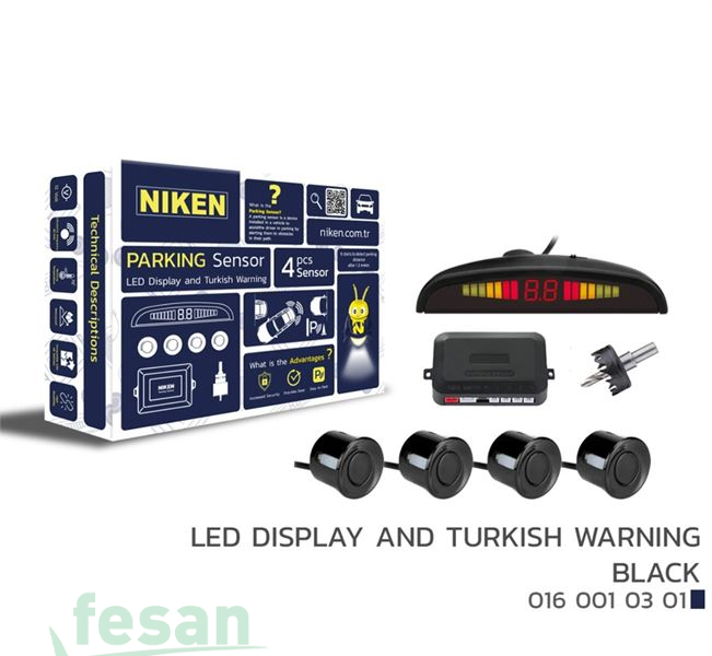 0160010301 NİKEN PARK SENSÖRÜ LED EKRANLI TÜRKÇE KONUŞAN SİYAH
