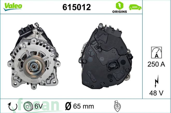 VALEO 615012 48V ŞARJ DİNAMOSU VW GOLF VIII PASSAT VW GOLF VIII PASSAT AUDI SKODA OCTAVIA 250AHM HYBRIT