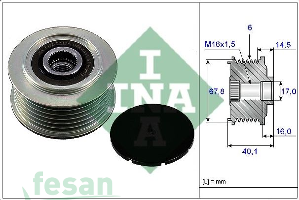 İNA 535004710 ŞARJ KASNAK RULMANLI 6K VW T4 LT28